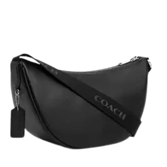 Auth COACH Black Calf Leather Pace Crossbody Purse NWT $378 - Picture 4 of 7